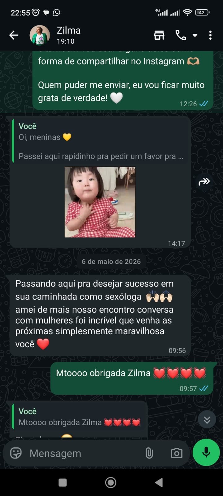 Print de depoimento de aluna da Claudia