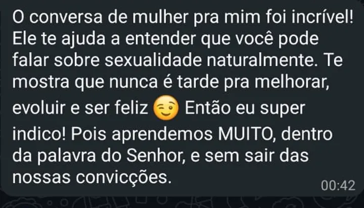 Depoimento de participante do Conversa de Mulher